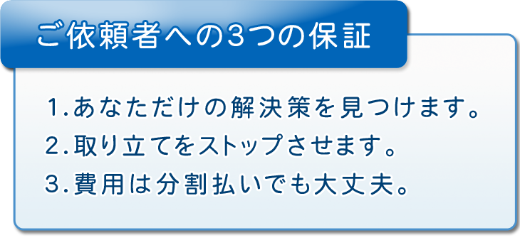 ご依頼者への3つの保証